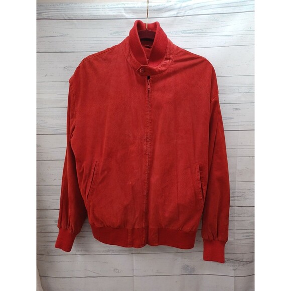 Mark Shale Other - Vintage MARK SHALE Genuine Suede Leather Jacket Red Full Zip Sz 10